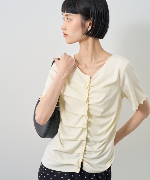 NOGLE（ノグル）の「【NOGLE/ノグル】フリルギャザー半袖トップス（その他トップス・レディース・グレー/アイボリー/ブルー/ブラック・FREE）」の20枚目の写真