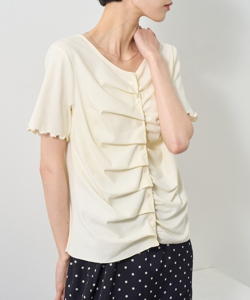 NOGLE（ノグル）の「【NOGLE/ノグル】フリルギャザー半袖トップス（その他トップス・レディース・グレー/アイボリー/ブルー/ブラック・FREE）」の22枚目の写真