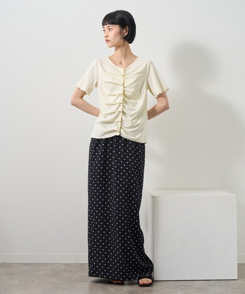 NOGLE（ノグル）の「【NOGLE/ノグル】フリルギャザー半袖トップス（その他トップス・レディース・グレー/アイボリー/ブルー/ブラック・FREE）」の18枚目の写真