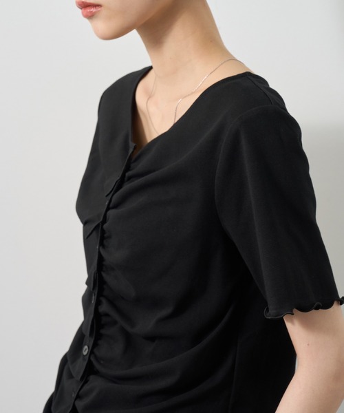 NOGLE（ノグル）の「【NOGLE/ノグル】フリルギャザー半袖トップス（その他トップス・レディース・グレー/アイボリー/ブルー/ブラック・FREE）」の6枚目の写真