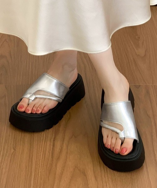 Miniministore（ミニミニストア）の「厚底サンダル トングサンダル レディース（サンダル・レディース・シルバー/アイボリー/ブラック・23.5cm/23.0cm/22.5cm/24.0cm/25.0cm/24.5cm）」の7枚目の写真