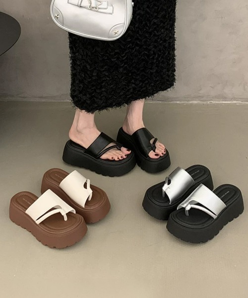 Miniministore（ミニミニストア）の「厚底サンダル トングサンダル レディース（サンダル・レディース・シルバー/アイボリー/ブラック・23.5cm/23.0cm/22.5cm/24.0cm/25.0cm/24.5cm）」の15枚目の写真