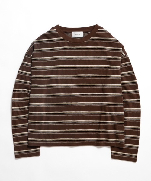 soerte(ソエルテ)の「Loose Multi Border L/S Tee / ルーズマルチボーダーロンT(Tシャツ/カットソー・メンズ・グレー/ブラウン・1/2/3)」の13枚目の写真