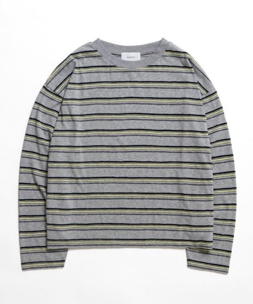 soerte(ソエルテ)の「Loose Multi Border L/S Tee / ルーズマルチボーダーロンT(Tシャツ/カットソー・メンズ・グレー/ブラウン・1/2/3)」の14枚目の写真