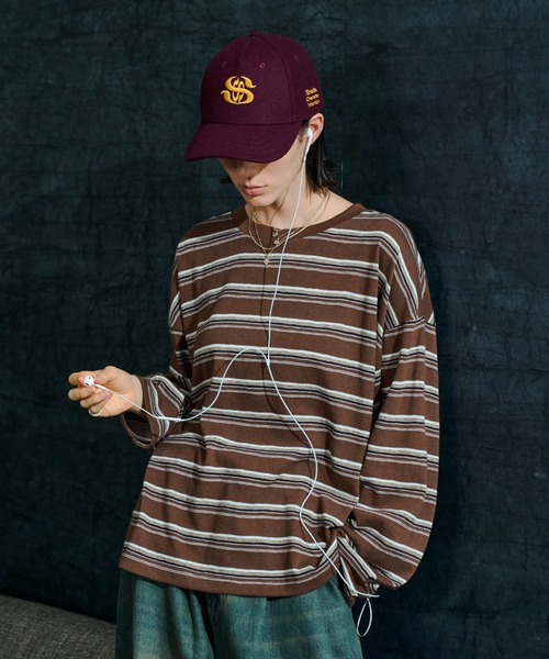 soerte(ソエルテ)の「Loose Multi Border L/S Tee / ルーズマルチボーダーロンT(Tシャツ/カットソー・メンズ・グレー/ブラウン・1/2/3)」の18枚目の写真