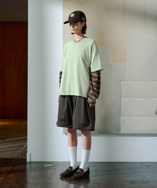 soerte(ソエルテ)の「Loose Multi Border L/S Tee / ルーズマルチボーダーロンT(Tシャツ/カットソー・メンズ・グレー/ブラウン・1/2/3)」の12枚目の写真