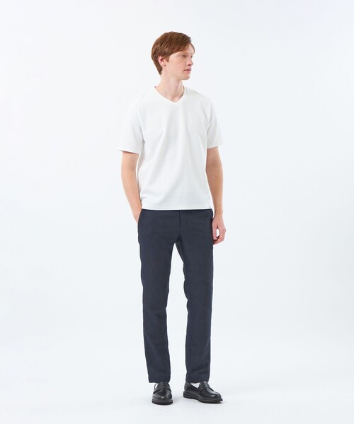 MACKINTOSH PHILOSOPHY(マッキントッシュ フィロソフィー)の「VネックTシャツ サーフニット(Tシャツ/カットソー・メンズ・ホワイト・38/40)」の2枚目の写真