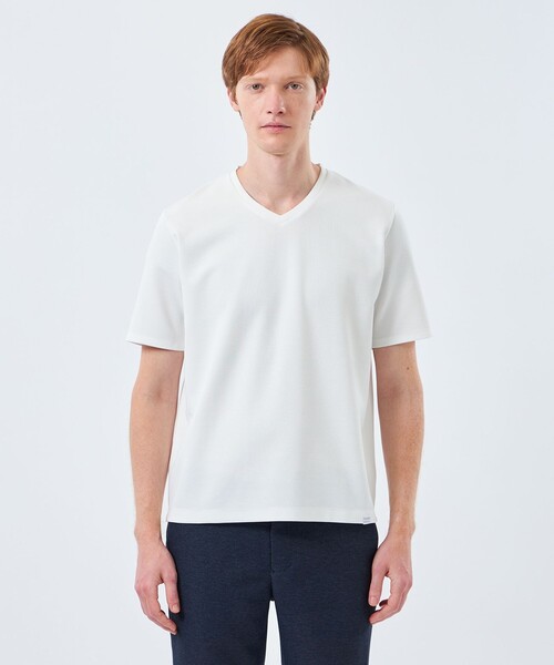 MACKINTOSH PHILOSOPHY(マッキントッシュ フィロソフィー)の「VネックTシャツ サーフニット(Tシャツ/カットソー・メンズ・ホワイト・38/40)」の5枚目の写真