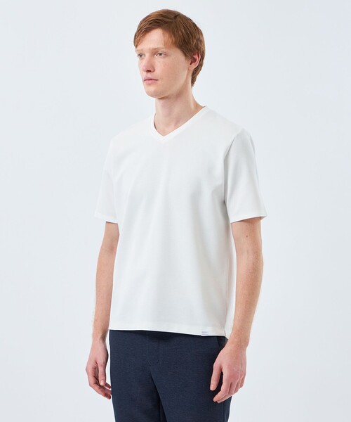 MACKINTOSH PHILOSOPHY(マッキントッシュ フィロソフィー)の「VネックTシャツ サーフニット(Tシャツ/カットソー・メンズ・ホワイト・38/40)」の6枚目の写真