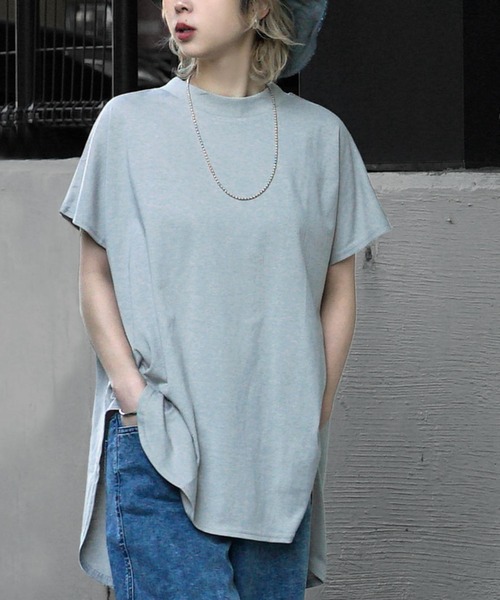 zootie(ズーティー)の「URBAN PLUS ハイネックカットソー(Tシャツ/カットソー・レディース・ライトベージュ/ネイビー/オフホワイト/テラコッタ/スモークピンク/チャコール/ダークグリーン/ブラック/ライトブルー/ブラウン系その他/グレイッシュベージュ/グレイッシュブルー・フリー)」の10枚目の写真