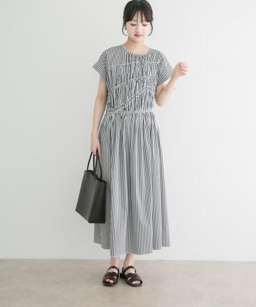 ITEMS URBANRESEARCH（アイテムズ アーバンリサーチ）の「『洗濯可』ランダムシャーリングワンピース（ワンピース・レディース・ブルー系その他/ネイビー/ブラック系その他・FREE）」の2枚目の写真