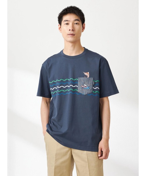 McGREGOR(マックレガー)の「ベアポケットボーダーTシャツ(Tシャツ/カットソー・メンズ・グレー/ネイビー/アイボリー・L/M)」の1枚目の写真