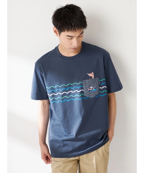 McGREGOR(マックレガー)の「ベアポケットボーダーTシャツ(Tシャツ/カットソー・メンズ・グレー/ネイビー/アイボリー・L/M)」の4枚目の写真