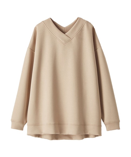 BELLUNA PLUS(ベルーナ)の「もっちりん!Vネックチュニック(Tシャツ/カットソー・レディース・アイボリー/グリーン/コーラル/ブラック・LARGE/MEDIUM/X-LARGE)」の7枚目の写真