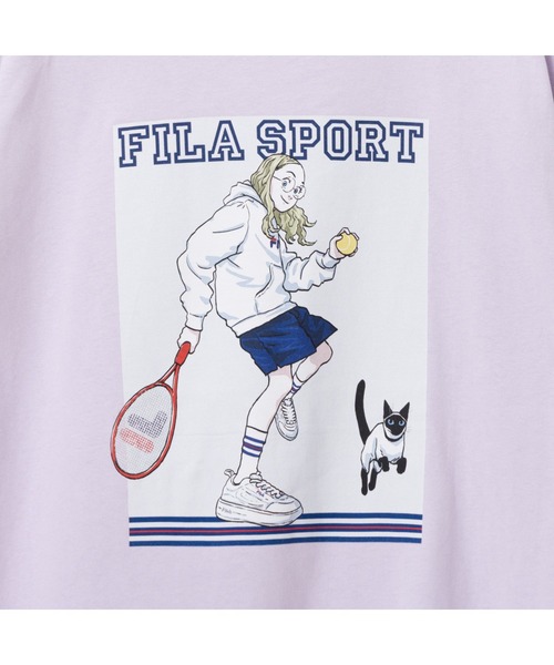 FILA(フィラ)の「SAITOH YUSUKE×FILA GRAPHIC TEE / サイトウユウスケ×フィラ グラフィックティーシャツ(Tシャツ/カットソー・レディース・ラベンダー/ホワイト・XL/L/M/S)」の7枚目の写真