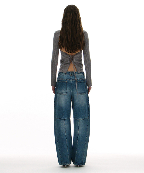 PARTIMENTO WOMEN(パルティメントウィメン)の「オープンバックニットトップ_メランジ(ニット/セーター・レディース・グレー・MEDIUM/SMALL)」の9枚目の写真