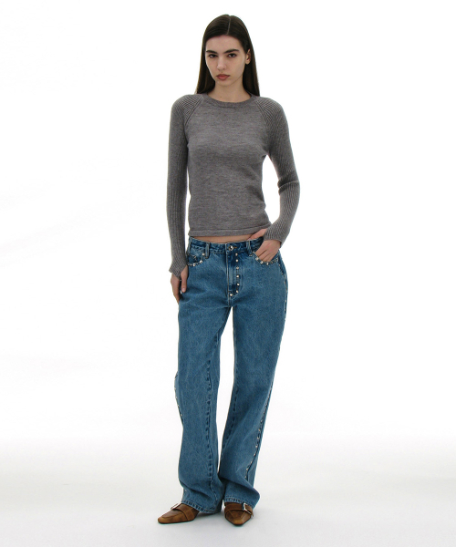PARTIMENTO WOMEN(パルティメントウィメン)の「オープンバックニットトップ_メランジ(ニット/セーター・レディース・グレー・MEDIUM/SMALL)」の14枚目の写真