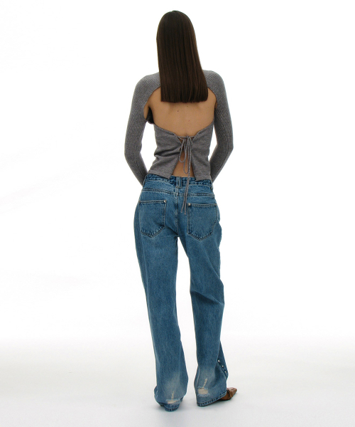PARTIMENTO WOMEN(パルティメントウィメン)の「オープンバックニットトップ_メランジ(ニット/セーター・レディース・グレー・MEDIUM/SMALL)」の16枚目の写真