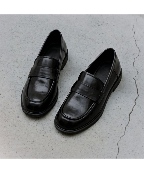 APIED MARCHE(アピエド マルシェ)の「Pied プレインミニマル牛革ローファー3.5cm -PM3031 (1color)(ローファー・レディース・ブラック・23cm/23.5cm/24cm/24.5cm/25cm)」の2枚目の写真