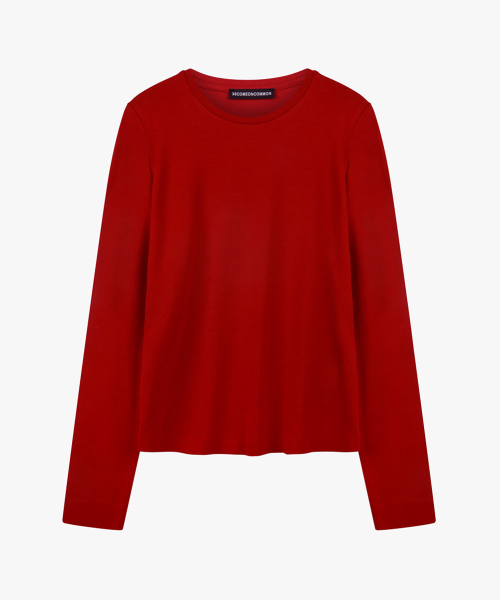 38COMEONCOMMON(38カモンコモン)の「Silky Touch Slim Long Sleeve (Red)(Tシャツ/カットソー・レディース・その他・FREE)」の1枚目の写真