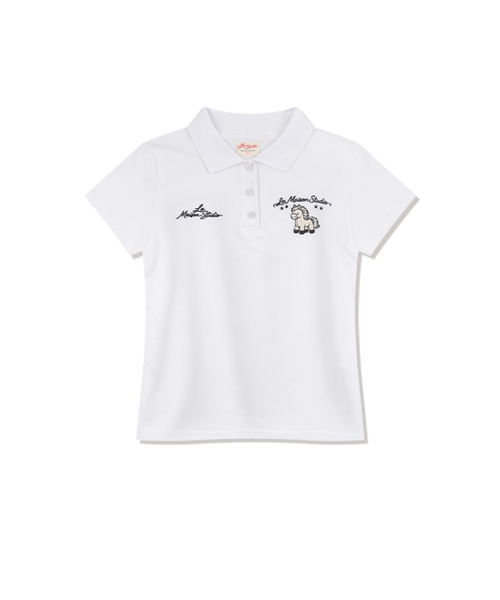 FABULOUS ARCHIVE（ファビュラスアーカイブ）の「ホルストイ刺繍ポロクロップ半袖Tシャツホワイト(FCG2TS780W)（Tシャツ/カットソー・レディース・ホワイト・SMALL）」の3枚目の写真