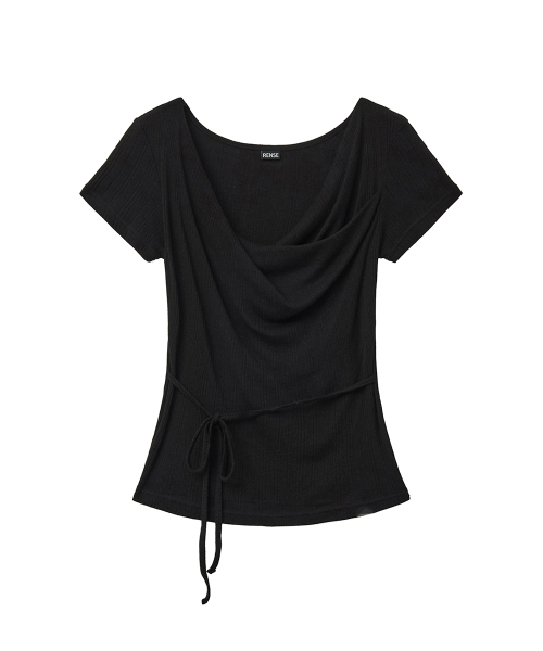 RENSE(レンセ)の「Drape String Tee Black(Tシャツ/カットソー・レディース・その他・OS)」の3枚目の写真
