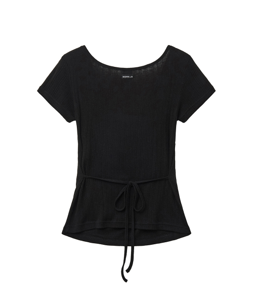 RENSE(レンセ)の「Drape String Tee Black(Tシャツ/カットソー・レディース・その他・OS)」の4枚目の写真