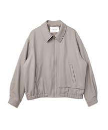 Signature Melton Asymmetrical Layered Zip Up Blouson