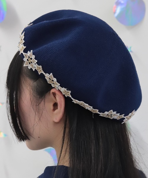 axes femme(アクシーズファム)の「星レースサーモベレー(ハット・レディース・ブラック/ネイビー・FREE)」の13枚目の写真