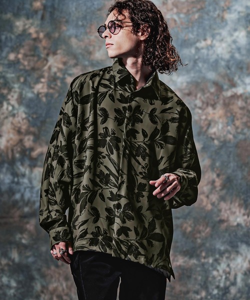 Jih Nunc(ジーヌンク)の「ms6595-ボタニカルスケッチプリントオーバーシャツ(JIH-R1236)(シャツ/ブラウス・メンズ・ホワイト/カーキ/グレー・L/M/S)」の21枚目の写真