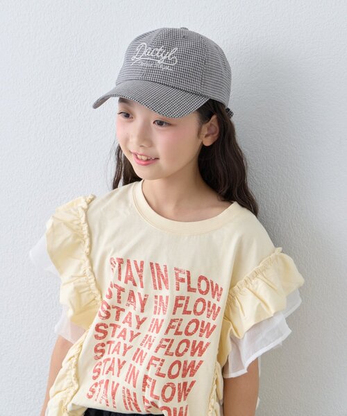 CIAOPANIC TYPY（チャオパニックティピー）の「【KIDS】後ろ紐リボンチェックロゴCAP（キャップ・キッズ・レッド/ブラック・ONE SIZE）」の13枚目の写真