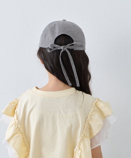 CIAOPANIC TYPY（チャオパニックティピー）の「【KIDS】後ろ紐リボンチェックロゴCAP（キャップ・キッズ・レッド/ブラック・ONE SIZE）」の14枚目の写真