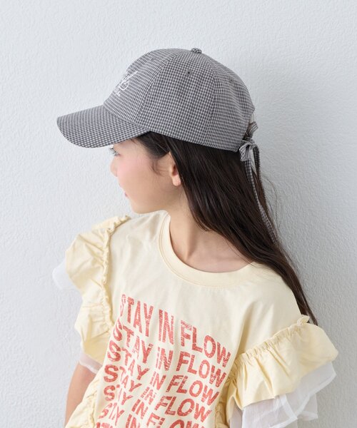 CIAOPANIC TYPY（チャオパニックティピー）の「【KIDS】後ろ紐リボンチェックロゴCAP（キャップ・キッズ・レッド/ブラック・ONE SIZE）」の16枚目の写真
