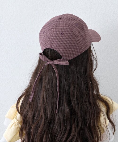 CIAOPANIC TYPY（チャオパニックティピー）の「【KIDS】後ろ紐リボンチェックロゴCAP（キャップ・キッズ・レッド/ブラック・ONE SIZE）」の18枚目の写真
