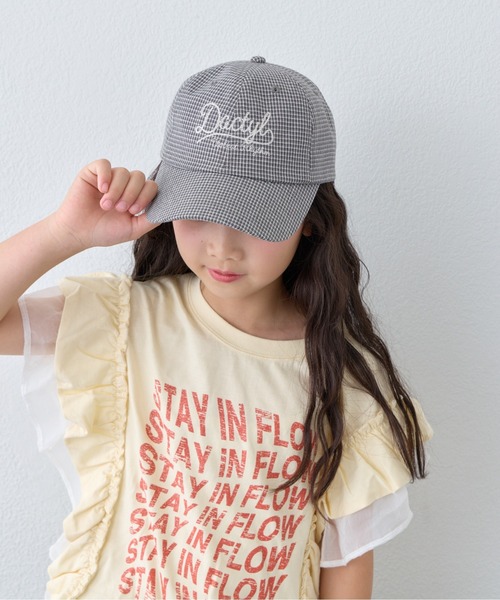 CIAOPANIC TYPY(チャオパニックティピー)の「【KIDS】後ろ紐リボンチェックロゴCAP(キャップ・キッズ・レッド/ブラック・ONE SIZE)」の1枚目の写真