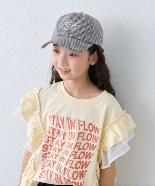 CIAOPANIC TYPY(チャオパニックティピー)の「【KIDS】後ろ紐リボンチェックロゴCAP(キャップ・キッズ・レッド/ブラック・ONE SIZE)」の5枚目の写真