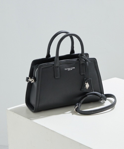 U.S. POLO ASSN.(ユーエスポロアッスン)の「【U.S. POLO ASSN.】≪別注≫キーリング付 2WAYスクエアトートバッグ ショルダーバッグ(ショルダーバッグ・レディース・グレイッシュベージュ/ライトベージュ/ブラック・FREE)」の2枚目の写真