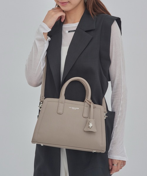 U.S. POLO ASSN.(ユーエスポロアッスン)の「【U.S. POLO ASSN.】≪別注≫キーリング付 2WAYスクエアトートバッグ ショルダーバッグ(ショルダーバッグ・レディース・グレイッシュベージュ/ライトベージュ/ブラック・FREE)」の7枚目の写真