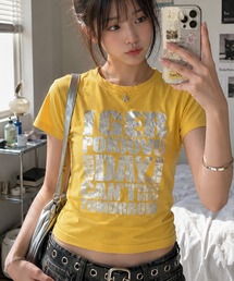 カラフル半袖Tシャツ/ビッグロゴ/全8色/ストリート女子