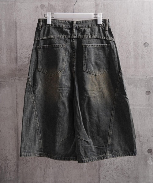 1111clothing（ワンフォークロージング）の「ワイドカーブ デニムジョーツ / Wide Curve Denim Shorts（デニムパンツ・メンズ・ネイビー/ブルー・M/L/XL）」の21枚目の写真