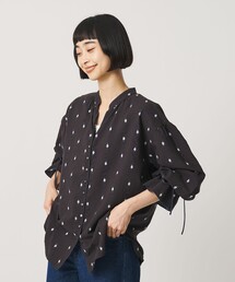 コットン ジャガード ペザントシャツ ウォッシャブル