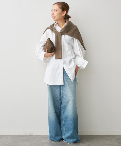 raspail（ラスパイユ）の「【Raspail/ラスパイユ】 WIDE SHIRT（シャツ/ブラウス・レディース・サックスブルー/ホワイト・FREE）」の3枚目の写真