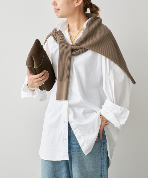 raspail（ラスパイユ）の「【Raspail/ラスパイユ】 WIDE SHIRT（シャツ/ブラウス・レディース・サックスブルー/ホワイト・FREE）」の5枚目の写真