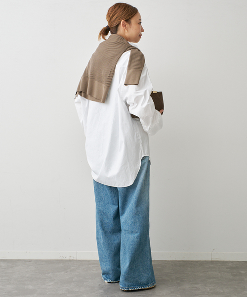 raspail（ラスパイユ）の「【Raspail/ラスパイユ】 WIDE SHIRT（シャツ/ブラウス・レディース・サックスブルー/ホワイト・FREE）」の9枚目の写真