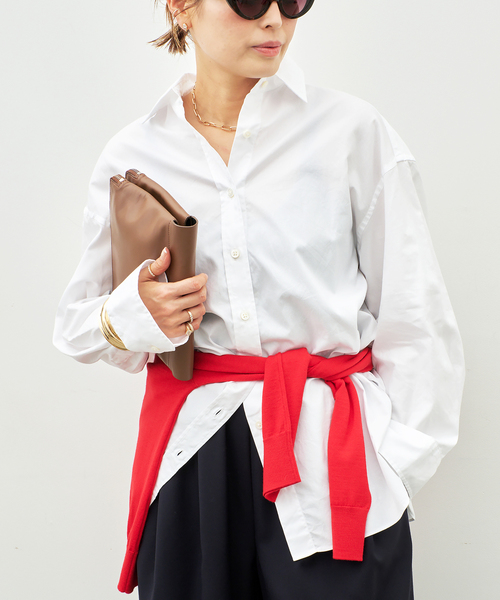 raspail（ラスパイユ）の「【Raspail/ラスパイユ】 WIDE SHIRT（シャツ/ブラウス・レディース・サックスブルー/ホワイト・FREE）」の14枚目の写真