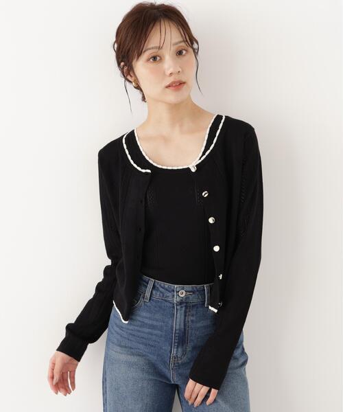 PROPORTION BODY DRESSING(プロポーションボディドレッシング)の「<a>パターンメッシュアンサンブルニット / 1216270808(アンサンブル・レディース・ボルドー/ホワイト/ブラック・FREE)」の11枚目の写真