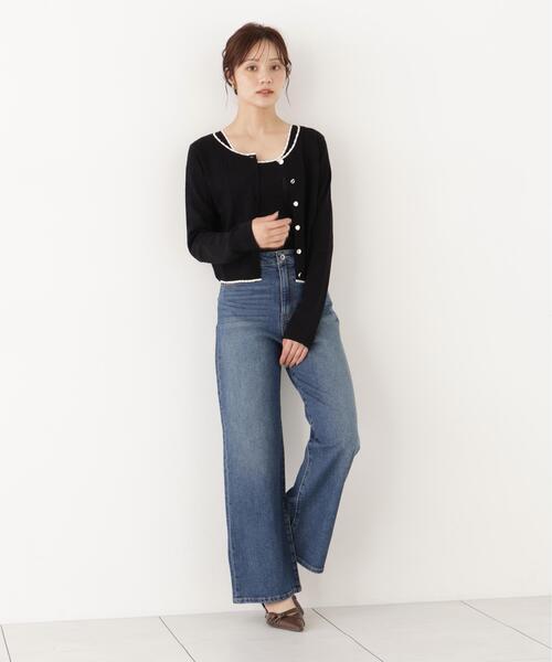 PROPORTION BODY DRESSING(プロポーションボディドレッシング)の「<a>パターンメッシュアンサンブルニット / 1216270808(アンサンブル・レディース・ボルドー/ホワイト/ブラック・FREE)」の13枚目の写真