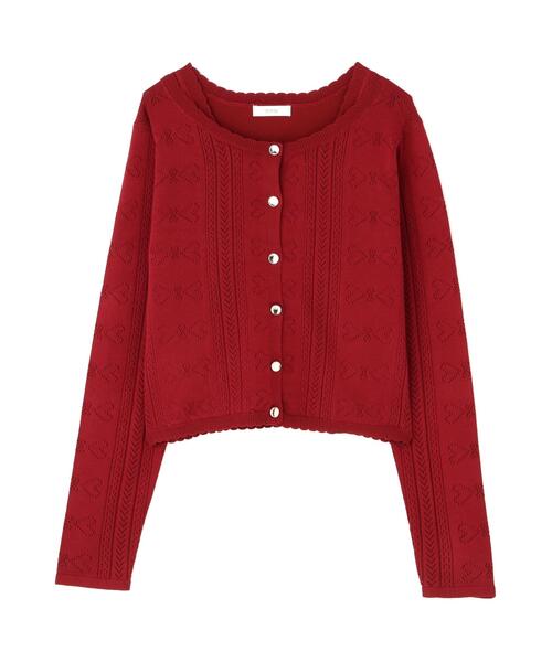 PROPORTION BODY DRESSING(プロポーションボディドレッシング)の「<a>パターンメッシュアンサンブルニット / 1216270808(アンサンブル・レディース・ボルドー/ホワイト/ブラック・FREE)」の6枚目の写真