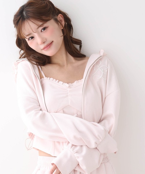 one after another NICE CLAUP(ワンアフターアナザーナイスクラップ)の「【セットアップ可能/パンツ別売り】レースアップキャミソール(キャミソール・レディース・ピンク/チャコールグレー/ブラック/オフホワイト/ブラウン・FREE)」の17枚目の写真