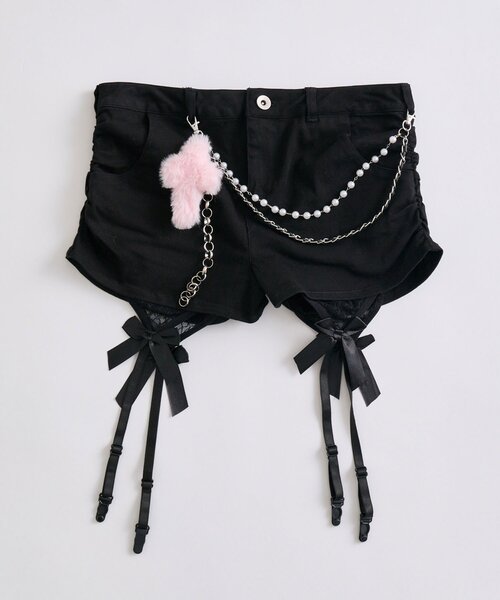 OLIVE des OLIVE（オリーブデオリーブ）の「【インフルエンサー企画】miko cross charm short pants（その他パンツ・レディース・ピンク/ブラック・FREE）」の11枚目の写真
